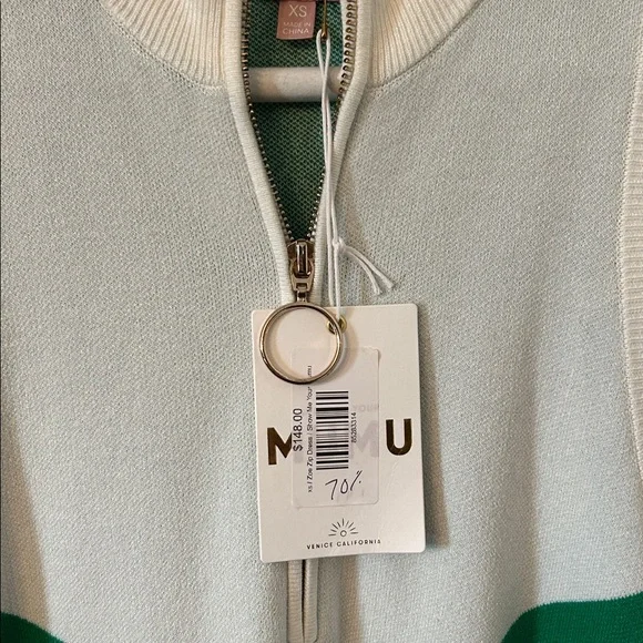 NWT Show Me Your Mumu Green and Cream Striped Dress - Picture 3 of 6